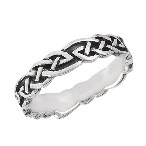 Fighe Narrow Sterling Silver Band