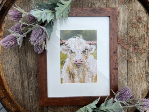 White Highland Cow Giclée Print