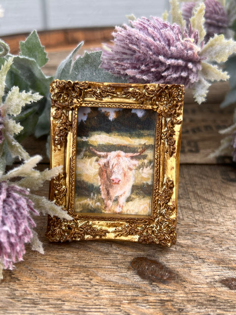 White Highland Cow II Wee Art Magnet