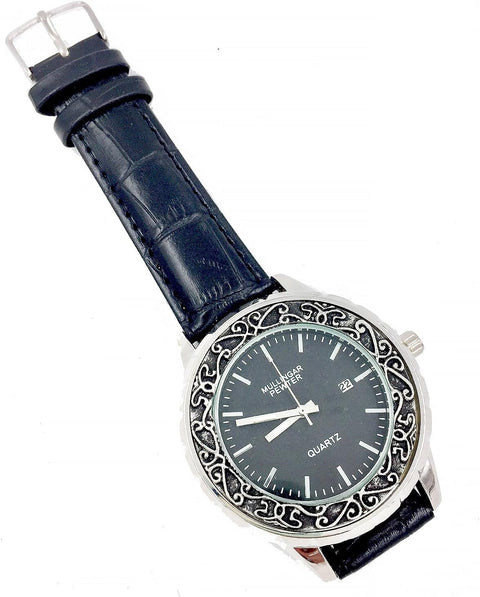 Men's Quartz Wristwatch with Pewter Case