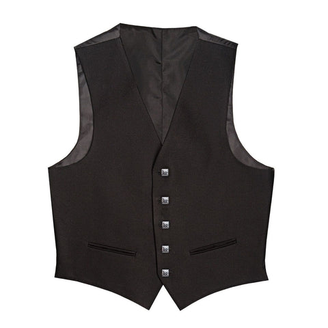 Lochcarron of Scotland Black Barathea Argyll Waistcoat